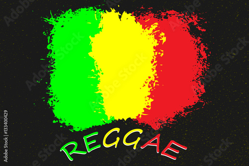 Abstract grunge painted scratched texture background . EPS10 vector illustration reggae colors green, yellow, red