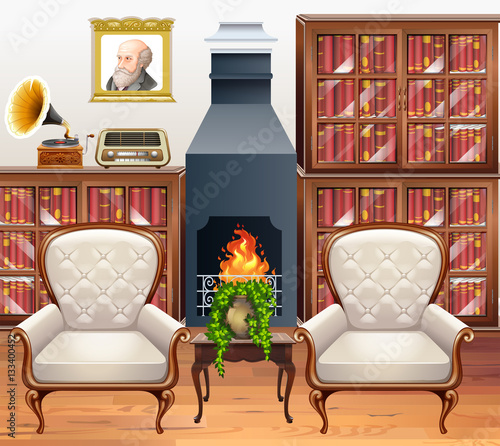 Study room with two armchairs