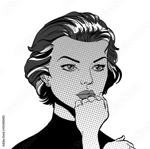 Photos A pretty women looking worriedly