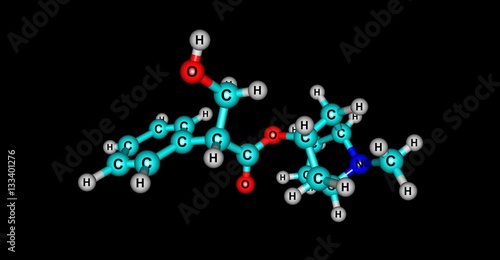 Hyoscyamine molecular structure isolated on black