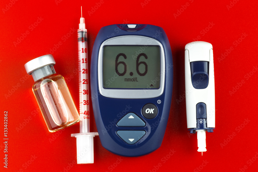 Glucose meter for blood sugar monitor with high blood sugar indication, healthcare medical