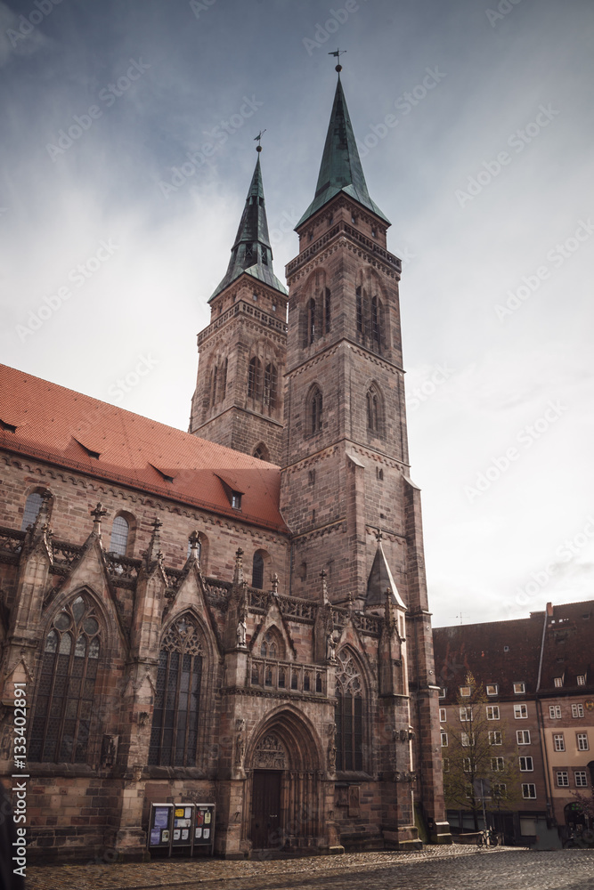 Old town of Nuremberg over Pegnitz, Bavaria, Germany.