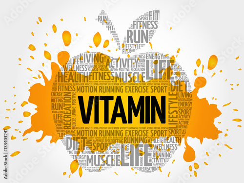 VITAMIN apple word cloud, health concept