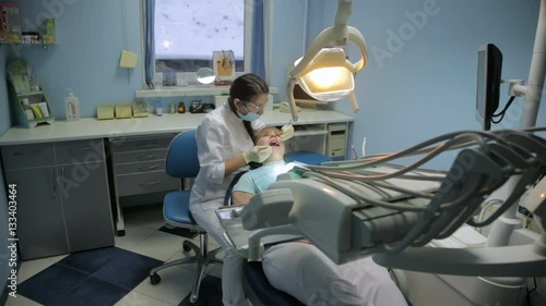 Patient at a reception at the dentist