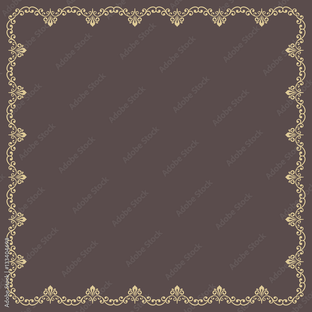 custom made wallpaper toronto digitalClassic vector golden square frame with arabesques and orient elements. Abstract ornament with place for text. Vintage pattern