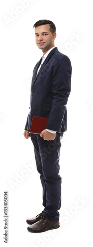 Handsome young teacher on w...