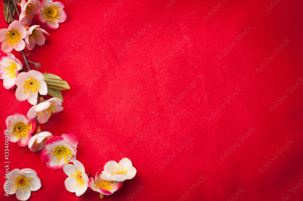 celebrate Chinese New Year background with  beautiful blossom.