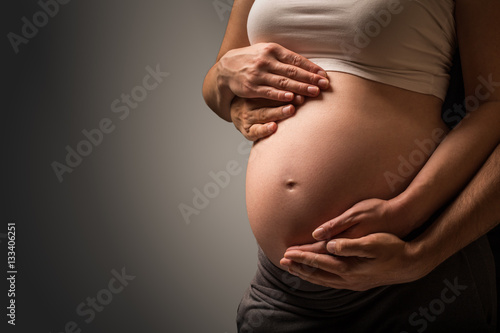 Pregnant Woman belly and Father