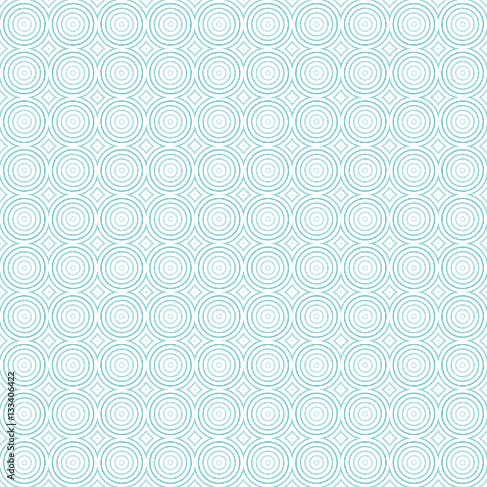 Fototapeta premium Seamless geometric pattern of concentric circles. Shades of light blue. Transparent background.