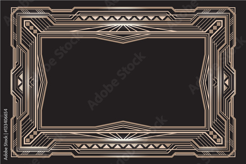 Rectangular brass retro frame, art deco style of 1920s. 3:2 proportions.