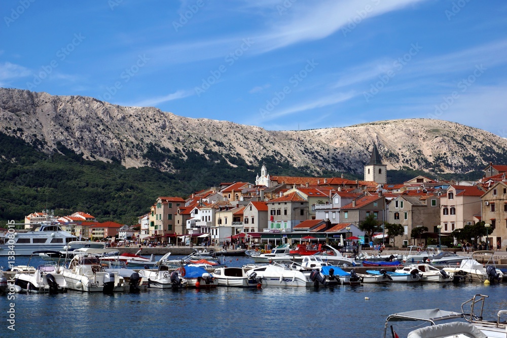View of the city Baska on the island Krk, Croatia