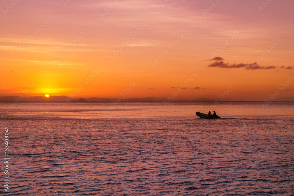 In a little boat towards the sunset In a little boat towards the sunset