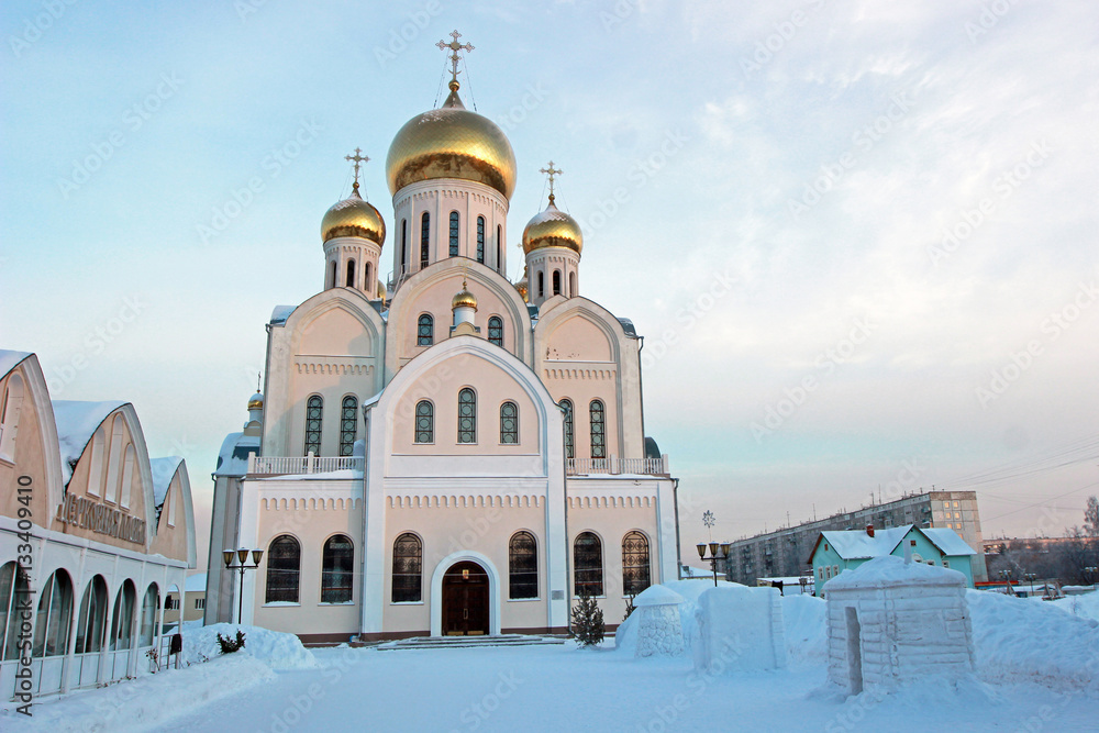 Orthodox Trinity-St. Vladimir's Cathedral in winter