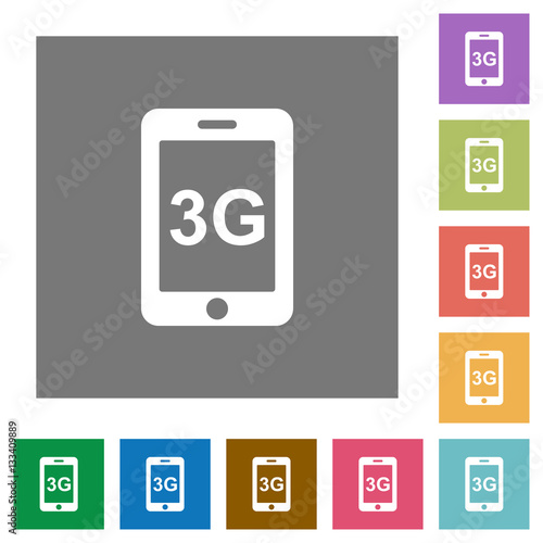 Free Download Third gereration mobile network square flat icons - GFXLoad