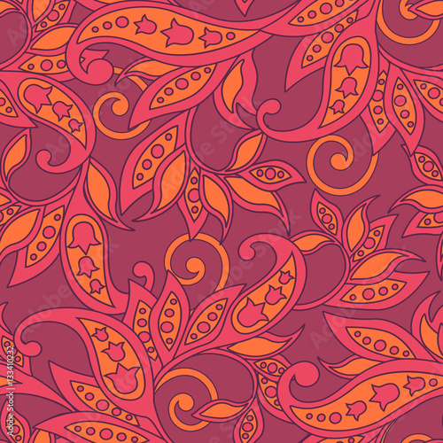 Vector floral wallpaper. Classic Baroque floral ornament. Seamless vintage pattern