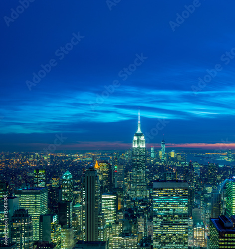 Fototapeta Naklejka Na Ścianę i Meble -  View of New York Manhattan during sunset hours