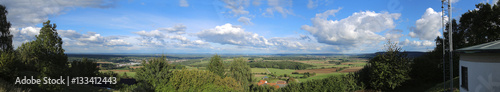 Panoramic outlook from the mountain Schlossberg in Bavaria