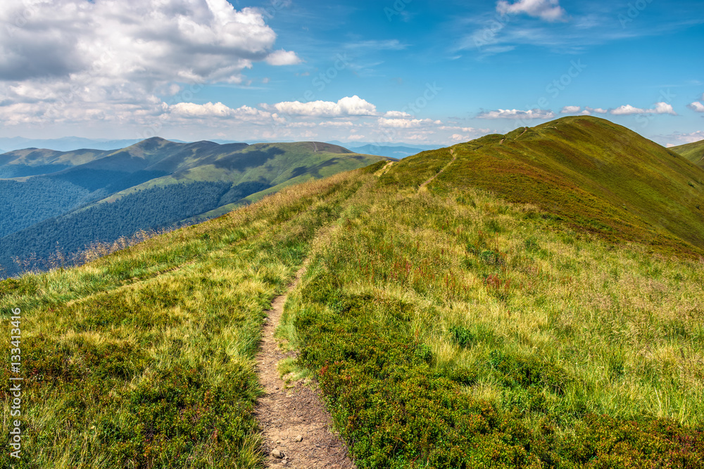 Obraz premium path through the mountain ridge