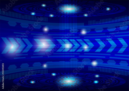 Vector digital technology concept,  blue abstract background © KanawatTH