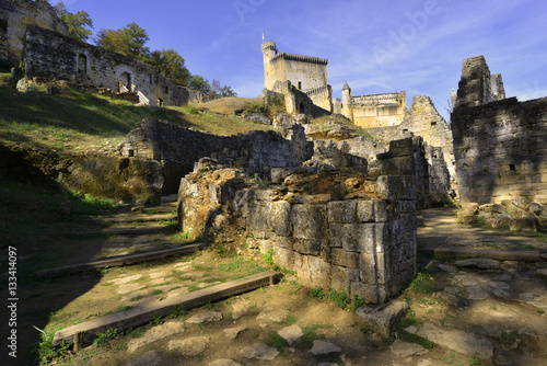 Au coeur des ruines du château de Commarque (24620 Les Eyzies ), département de la Dordogne en région Nouvelle-Aquitaine, France, Périgord