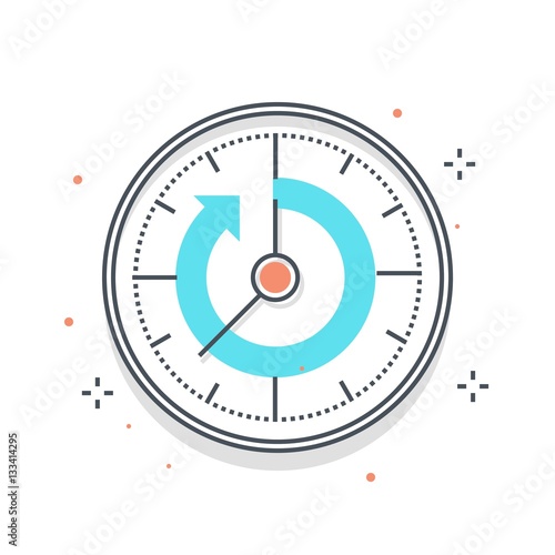 Color line, timer illustration concept illustration, icon