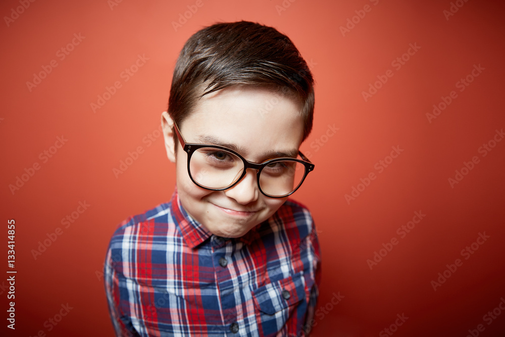 cute boy with big glasses