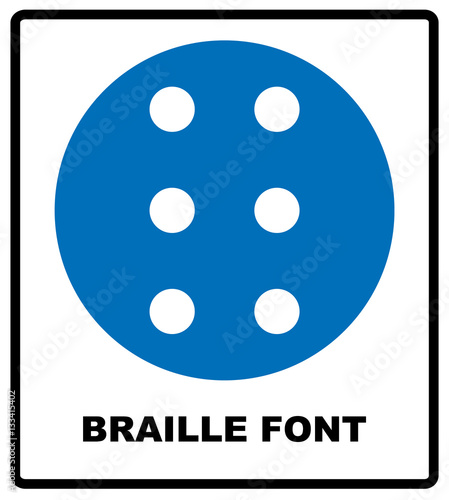 Braille icon, simple style