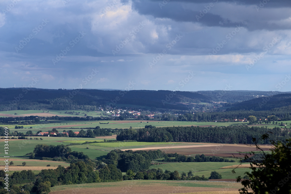 Far view on Thalmaessing (left) and Rabenreuth (right) from Schlossberg (Heideck)