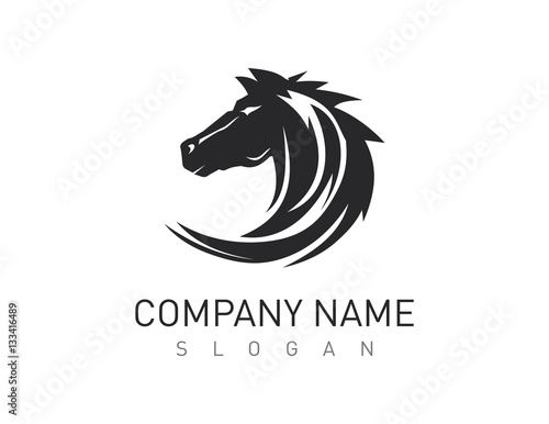 Horse modern grey logo