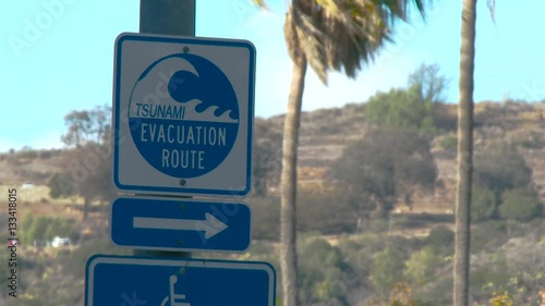 Tsunami Evacuation Route Sign