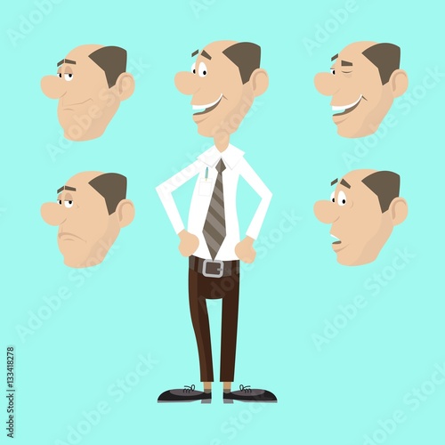 businessman and emotions. joy sadness happiness misunderstanding. vector illustration