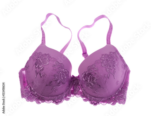 Purple bra with embroidered pattern