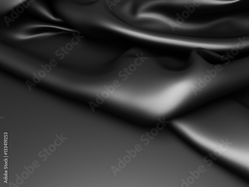 Abstract Black Silk Cloth Background