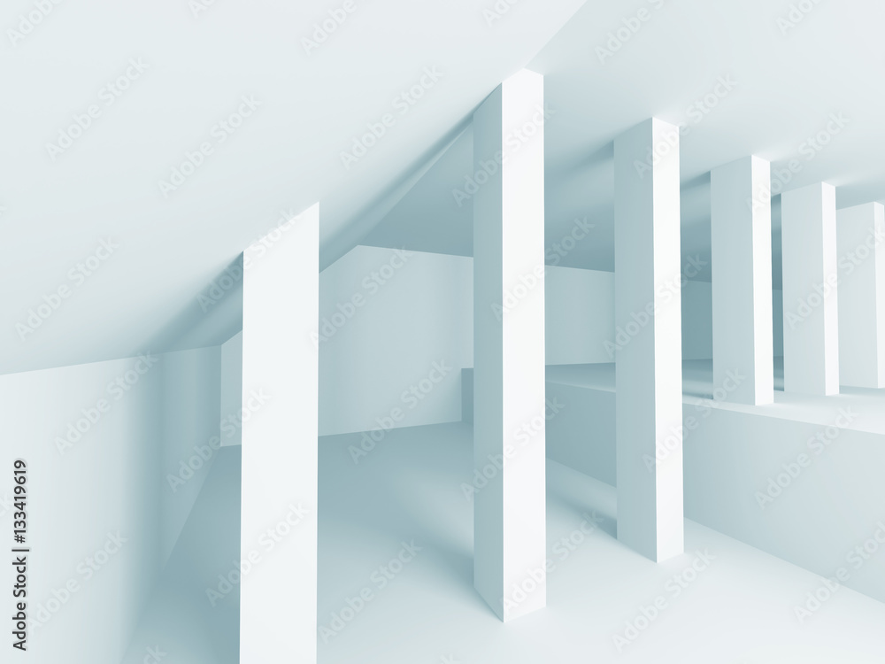 Fototapeta premium White Abstract Modern Architecture Interior Background
