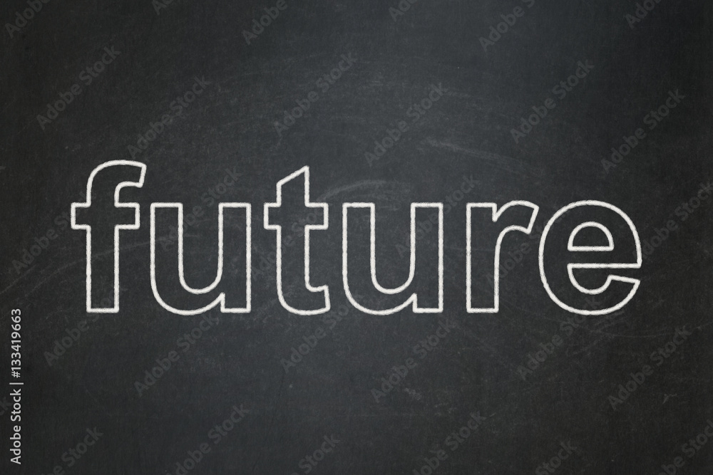 Time concept: Future on chalkboard background Time concept: Future on chalkboard background