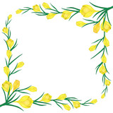 frame with yellow crocuses-01