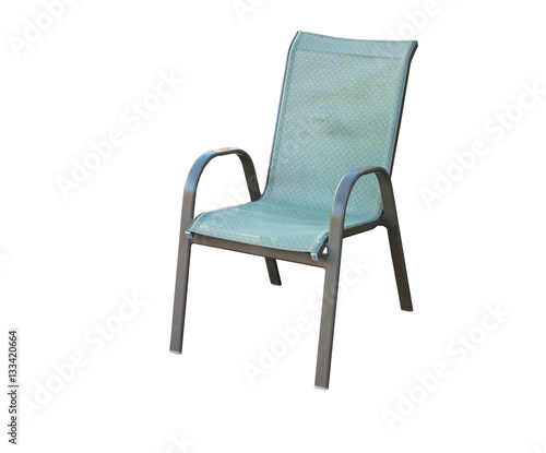 Green Chair isolated on white background with clipping path.