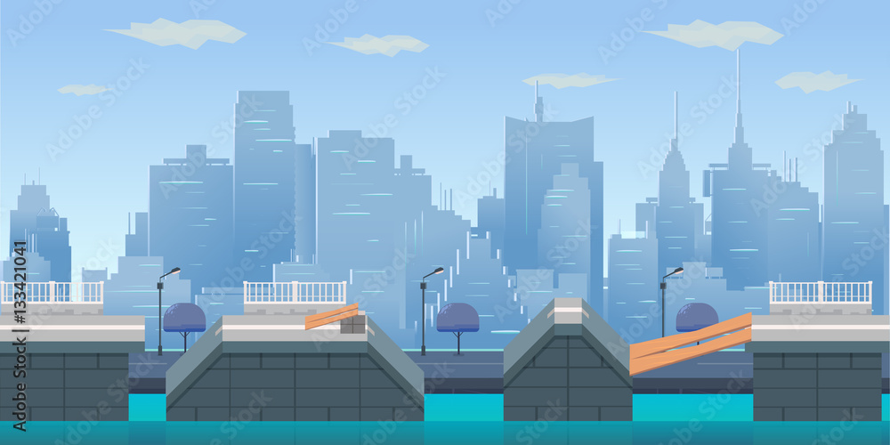Jump City Game Background vector de Stock | Adobe Stock