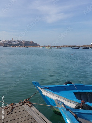 boat in marina sea attached to the dock