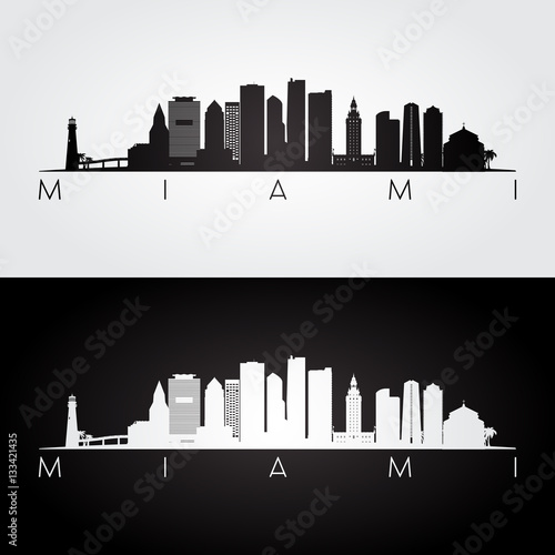 Miami city skyline silhouette