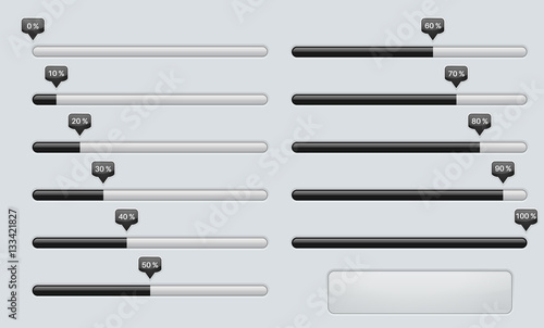 Loading progress bars, black percent indication