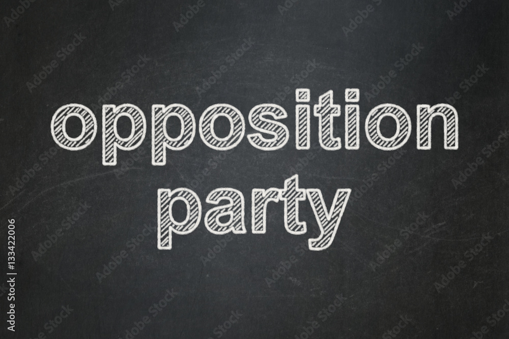 Obraz premium Politics concept: Opposition Party on chalkboard background