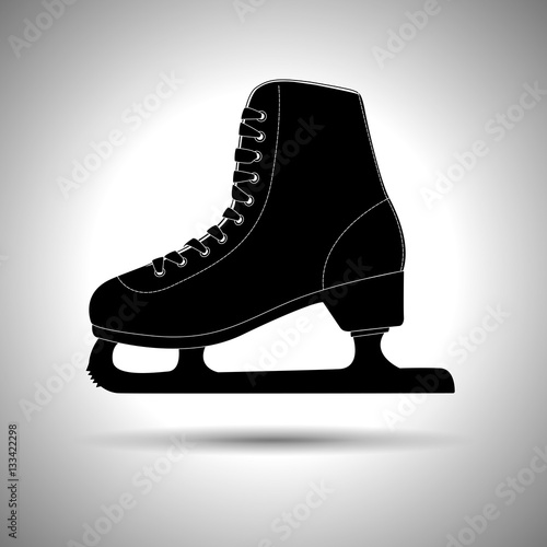 Ice skate. Silhouette black icon
