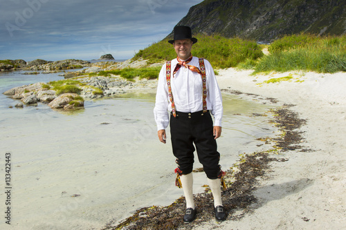 Fana bunad - folk costume in Bergen Norway