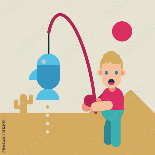 Amazing business. Catch fish in dessert.