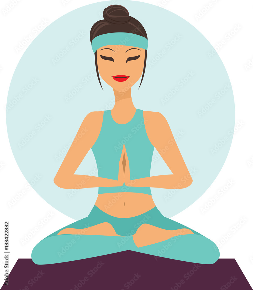 Young girl in yoga lotus pose