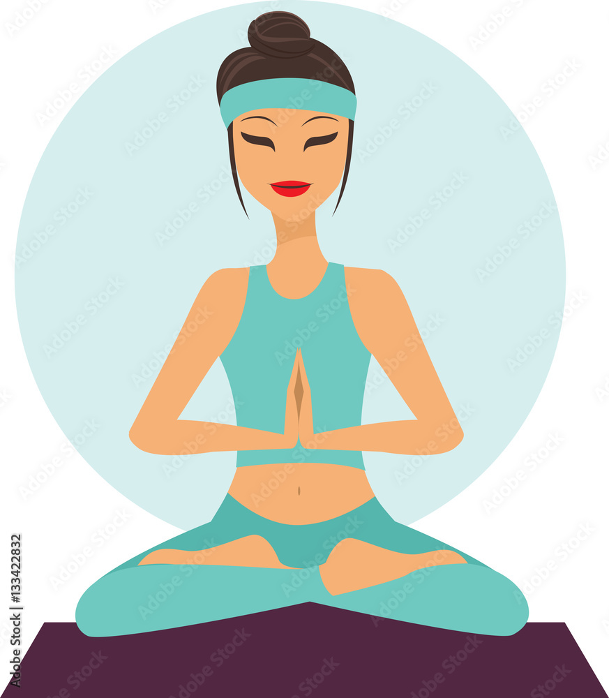 Young girl in yoga lotus pose Young girl in yoga lotus pose