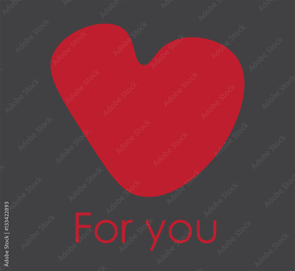Big red heart. Hand drawn technique vector illustration with copy space Big red heart. Hand drawn technique vector illustration with copy space