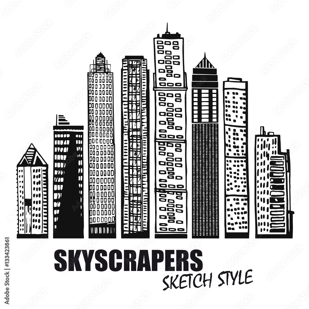Set of business buildings. Skyscrapers vector