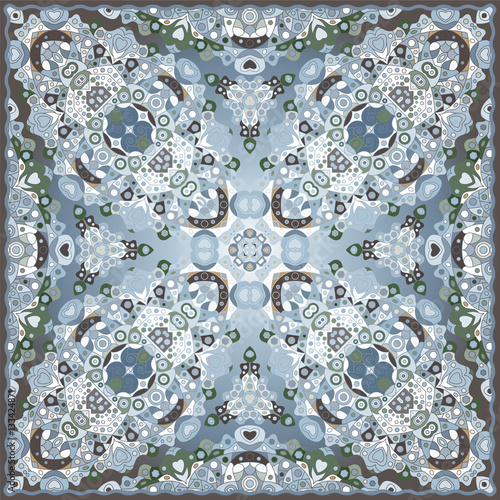 The bright shawl with geometric pattern